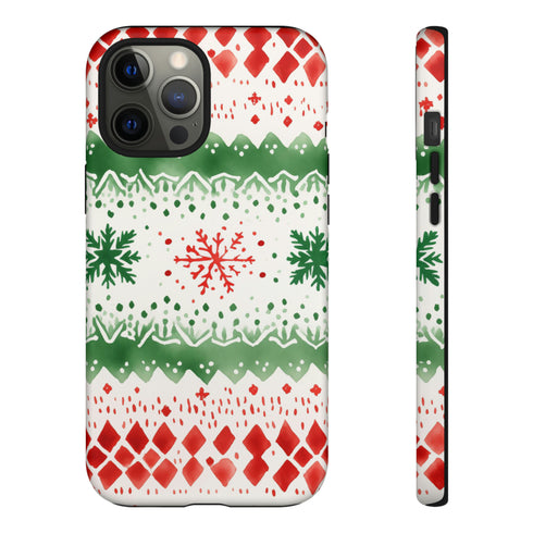 Watercolor Christmas Knitting - Impact Resistant Phone Case iPhone 12 Pro Max Matte